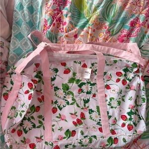 RARE PRINT The Beaufort Bonnet Company Pink Strawberry Print bag!